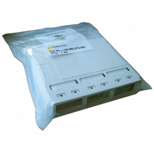 Wall mounting fiber optic box for 3 modular inserts, white